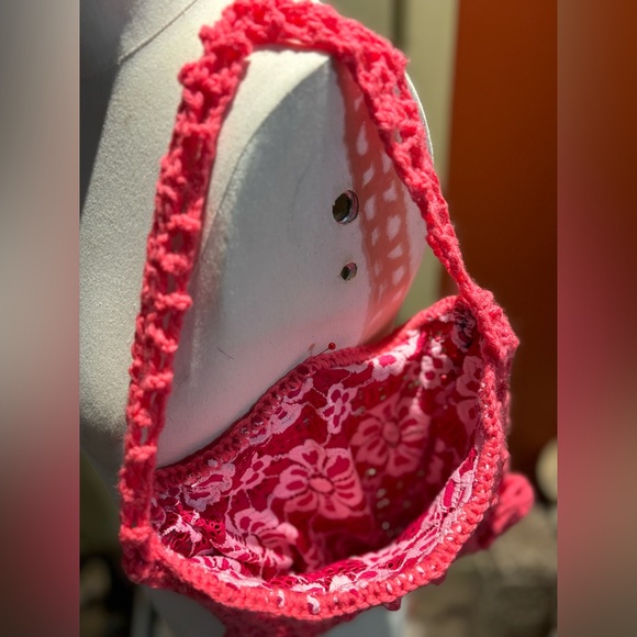 Hand crocheted fully lined bag - Picture 2 of 4